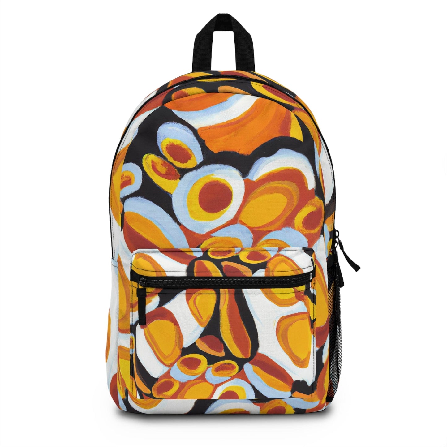 Backpack Work/school/leisure - Waterproof - Orange Black White Geometric Print Pattern