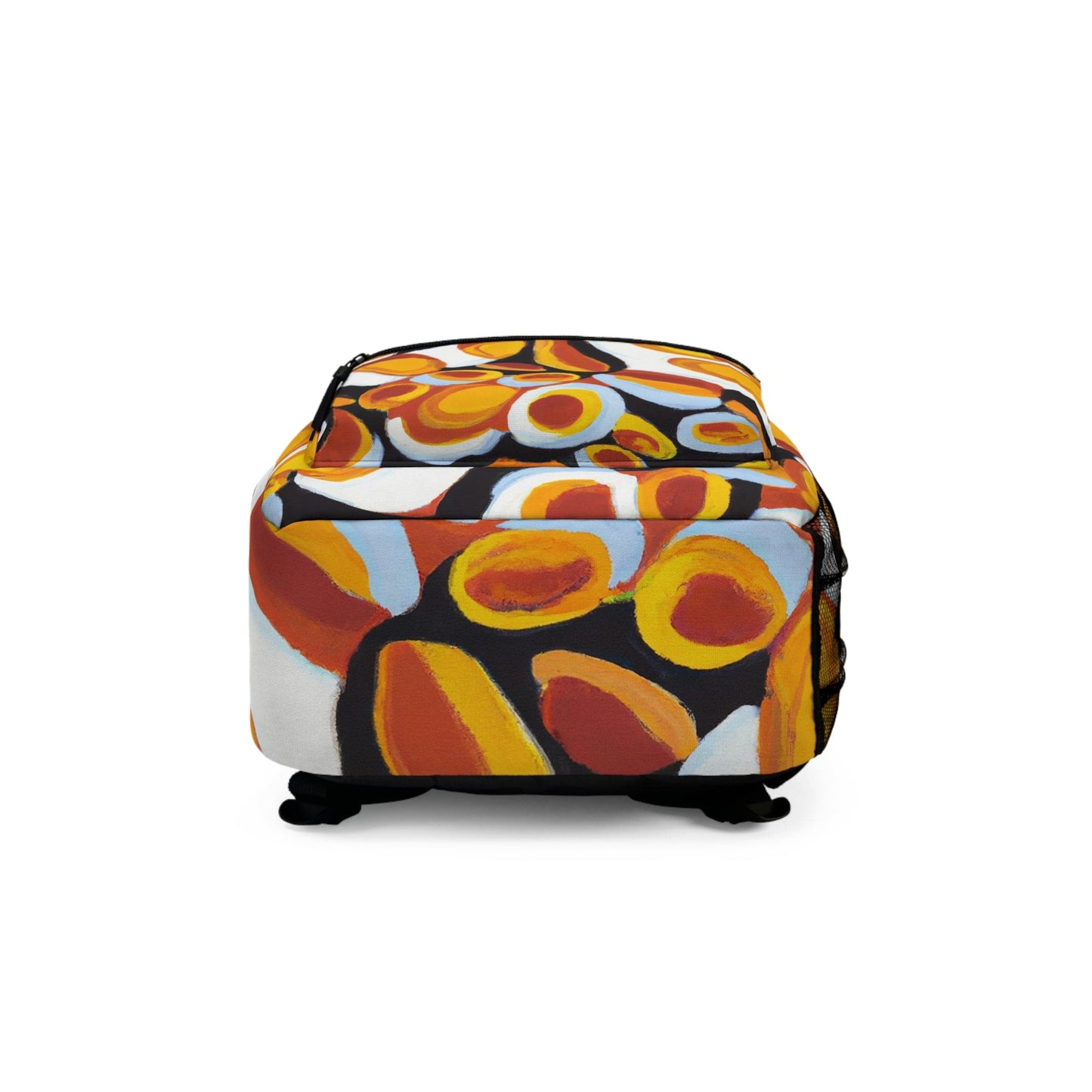 Backpack Work/school/leisure - Waterproof - Orange Black White Geometric Print Pattern