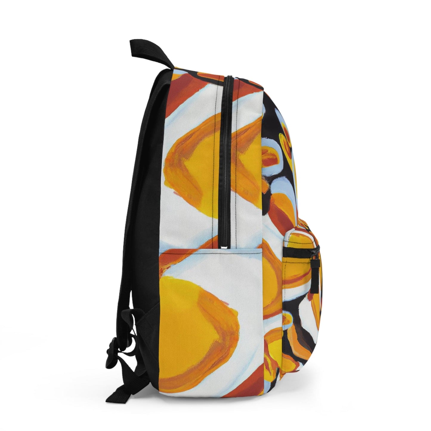 Backpack Work/school/leisure - Waterproof - Orange Black White Geometric Print Pattern