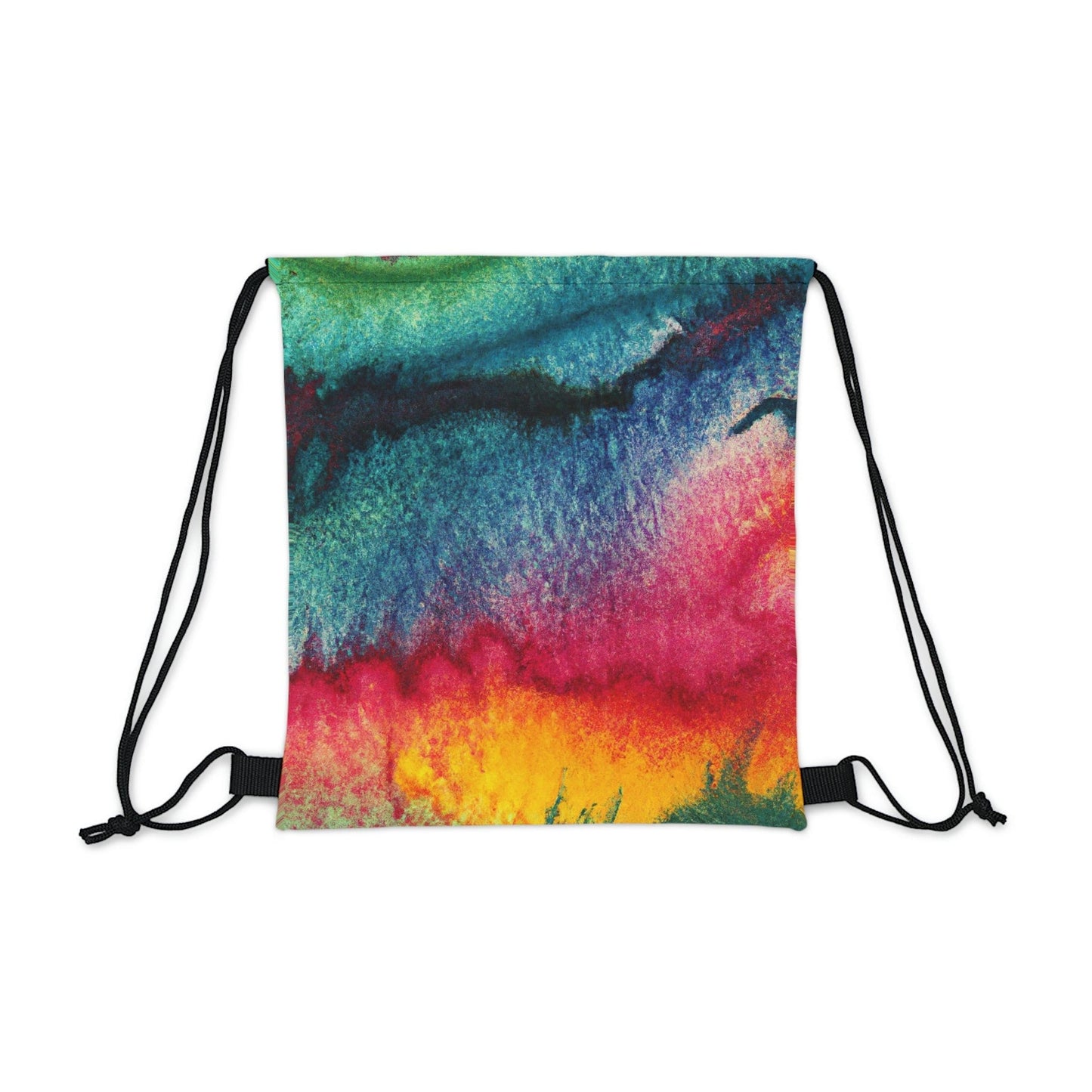 Drawstring Bag - Multicolor Watercolor Abstract Print