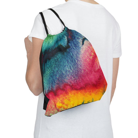 Drawstring Bag - Multicolor Watercolor Abstract Print